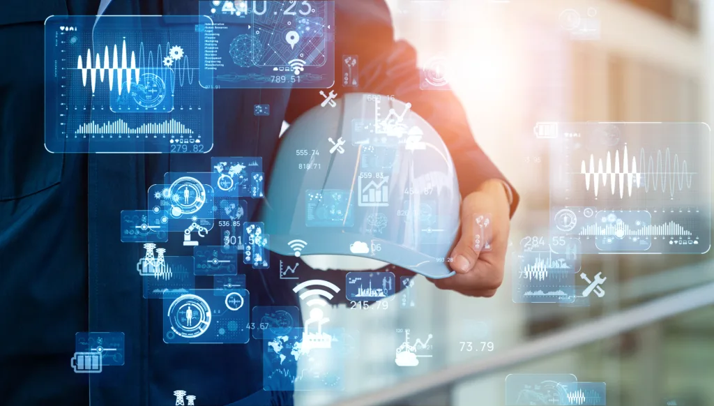 Industrielles Technologiekonzept. Kommunikationsnetz. INDUSTRIE 4.0. Fabrikautomatisierung.